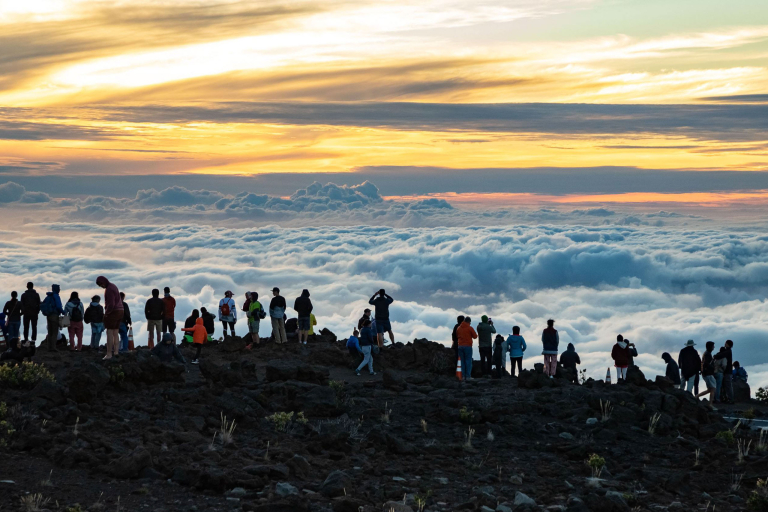 Haleakala Sunset Crowd Along Summit Road Maui feature
