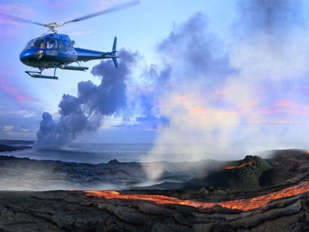 Helicopter Big IslandHawaii Steaming