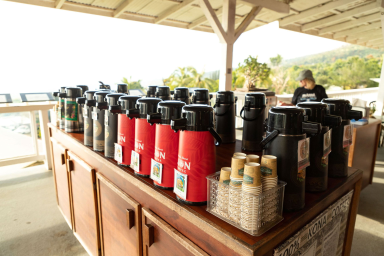 Royal Kona Coffee tasting station feature