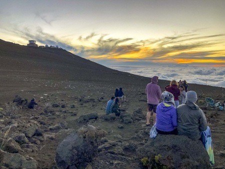 Sunset Haleakala Visitors and Telescopes Maui