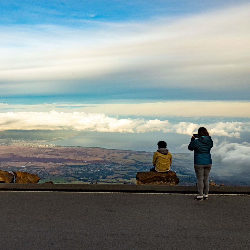 haleakala summit overlook couple maui