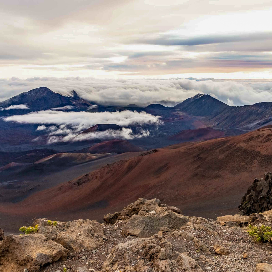 haleakala sunrise bike tour clouds at summit maui