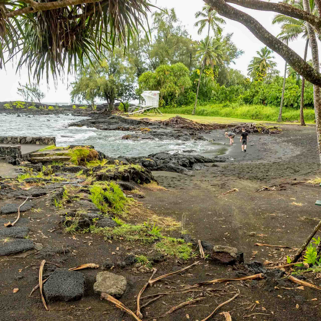 richardson black sand beach park hilo big island 