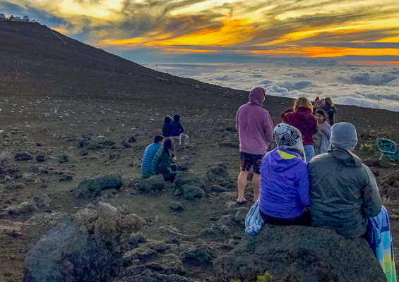 sunset haleakala visitors and telescopes maui slider