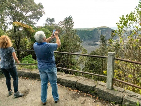Kilauea Iki Lookout Visitors Big Island