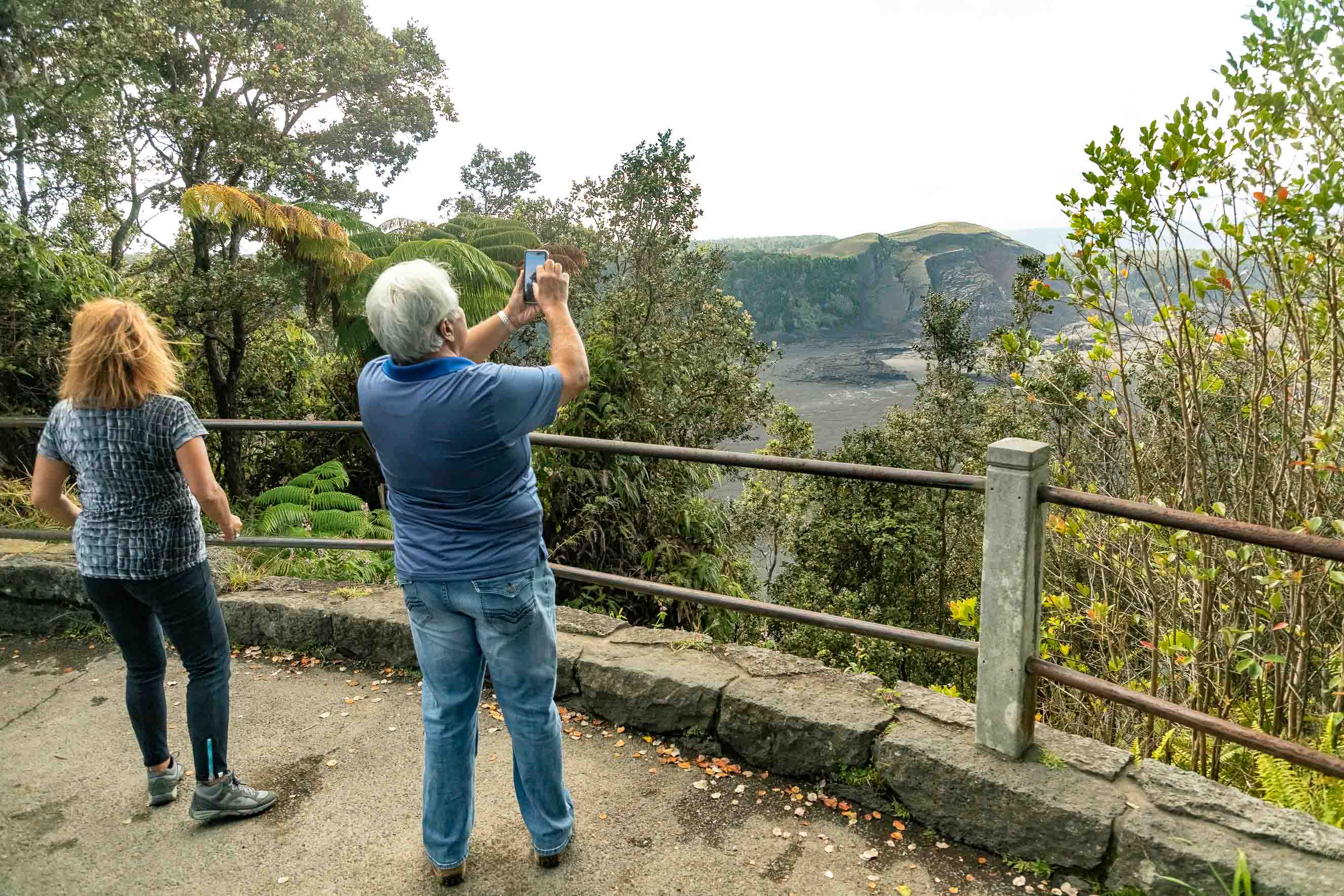 Kilauea Iki Lookout Visitors Big Island