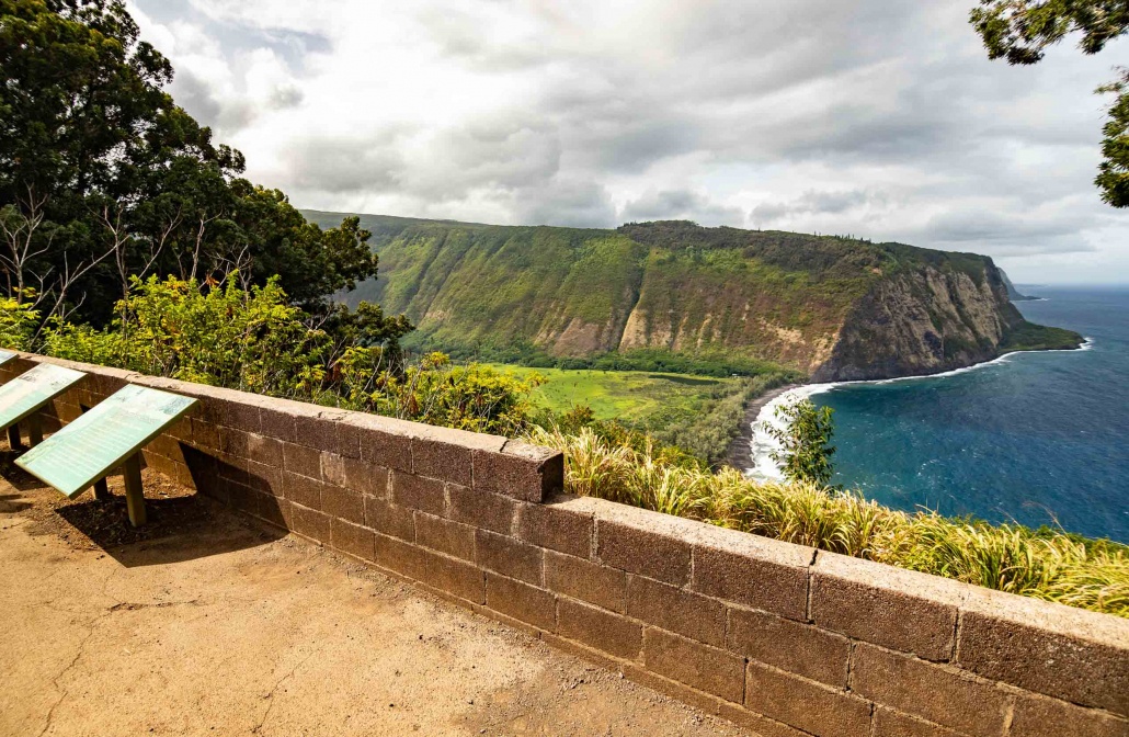 This overlook affords view from the valley floor to the ocean