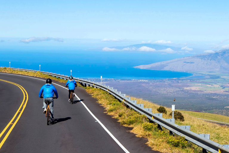 bikemaui haleakala summit downhill bike counple down hill