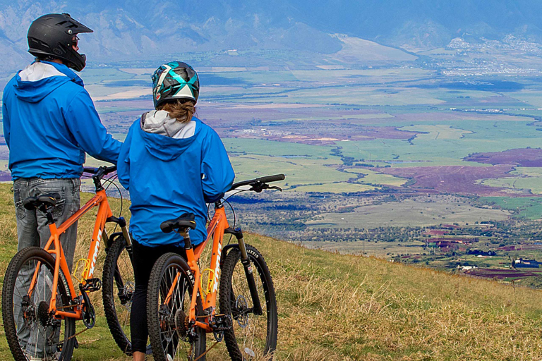 bikemaui haleakala summit downhill bike couple biking