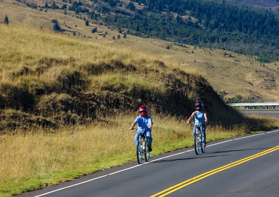 bikemaui haleakala summit downhill bike couple
