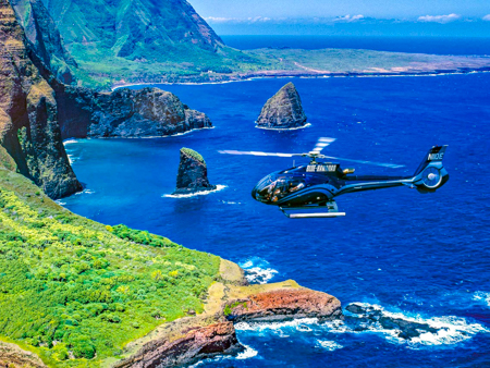 blue hawaiian helicopters haleakala and hana helicopter view
