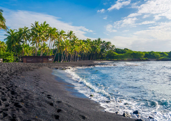punaluu black sand beach scaled  