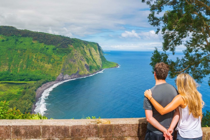 enjoying the amazing view in waipio valley big island hawaii