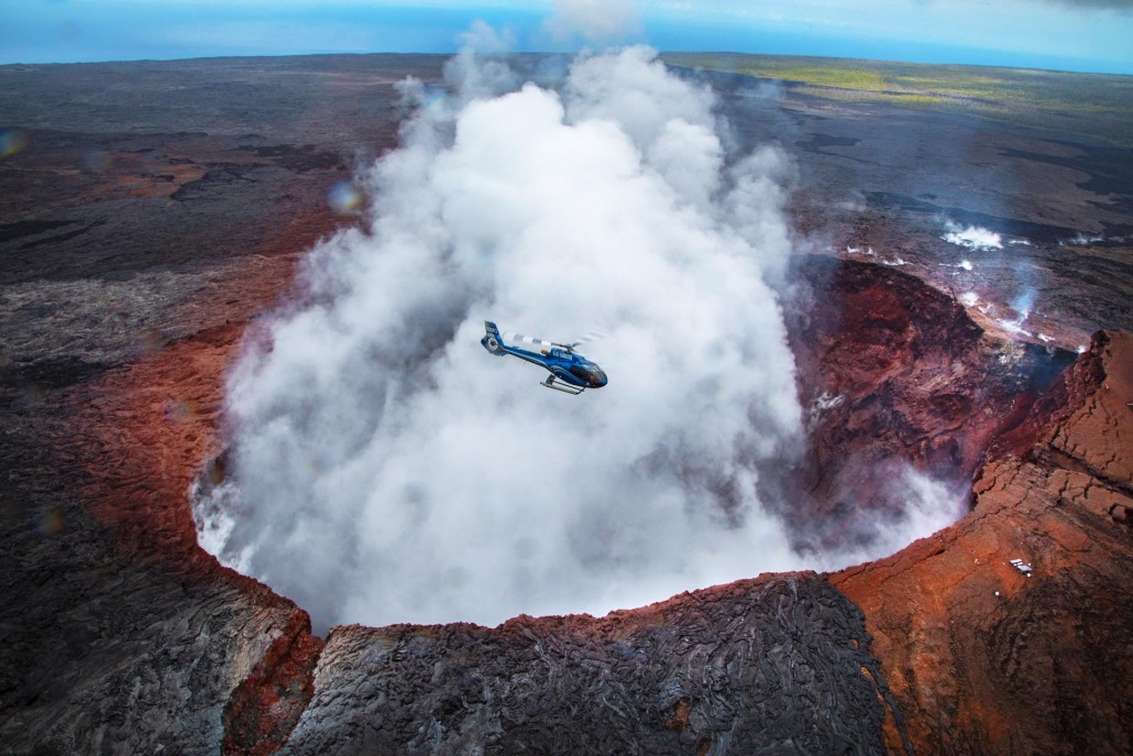 witness the lava flows of kilauea one of the most active volcanoes on earth on the big island helicopter tour