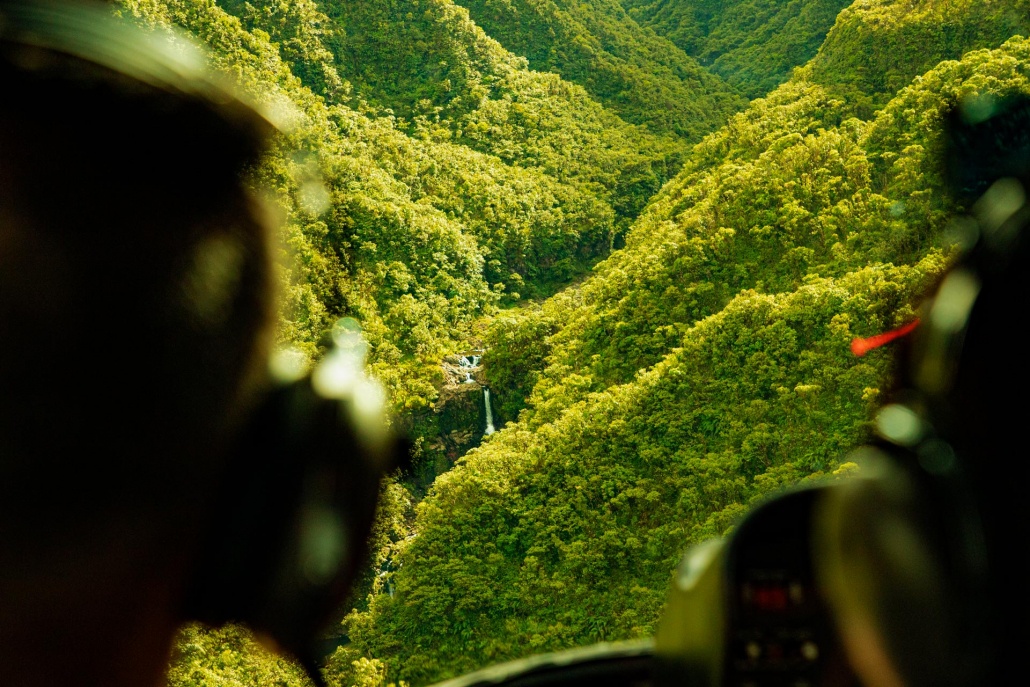 great views of hana lush forests and waterfalls on the helicopter tours maui