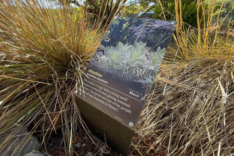 hinahina sign haleakala national park maui feature