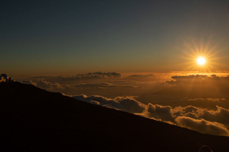 sunset from haleakala national park on maui 