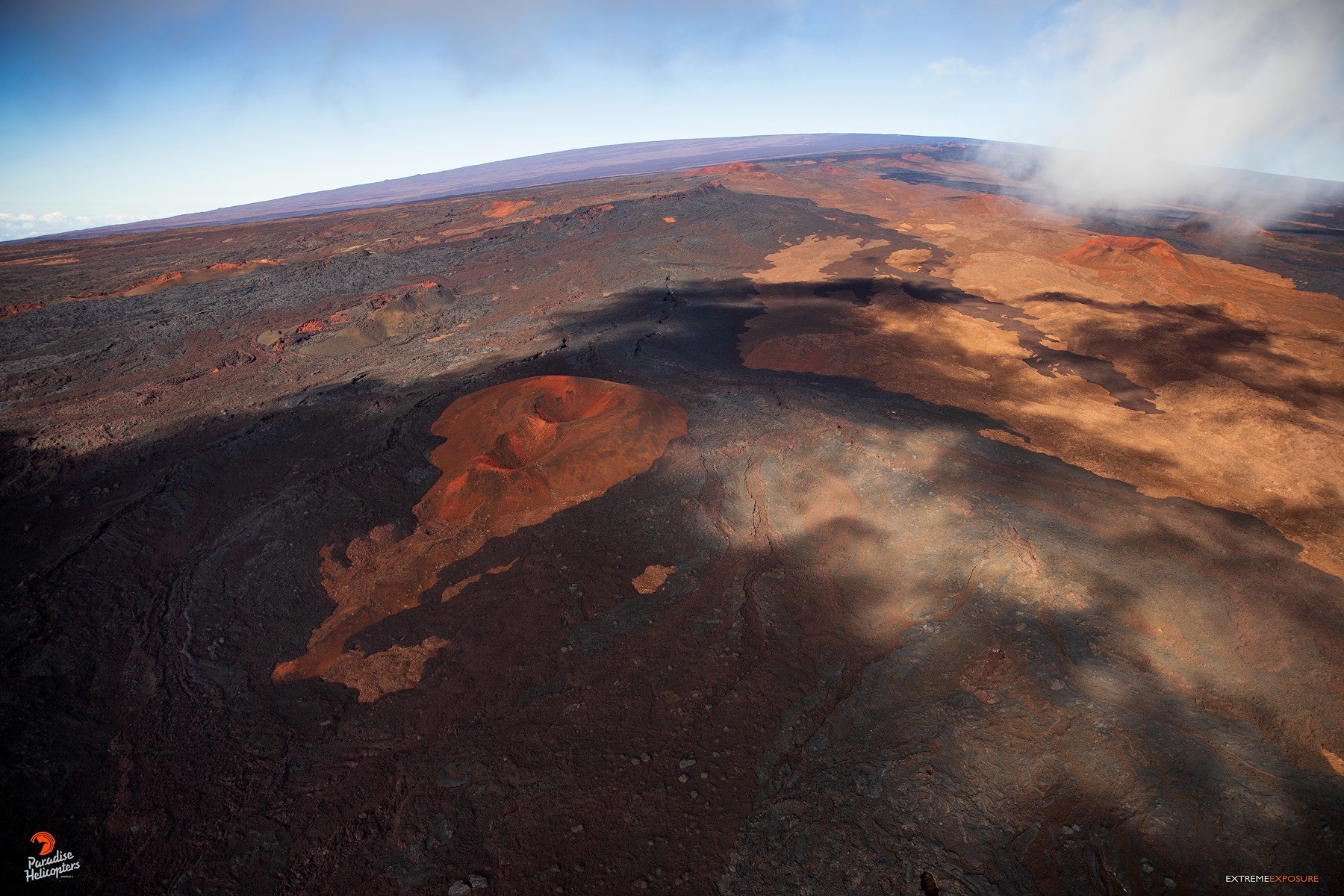 a puu on the northeast rift is surrounded by lava from the  eruption paradise helicopters big island july