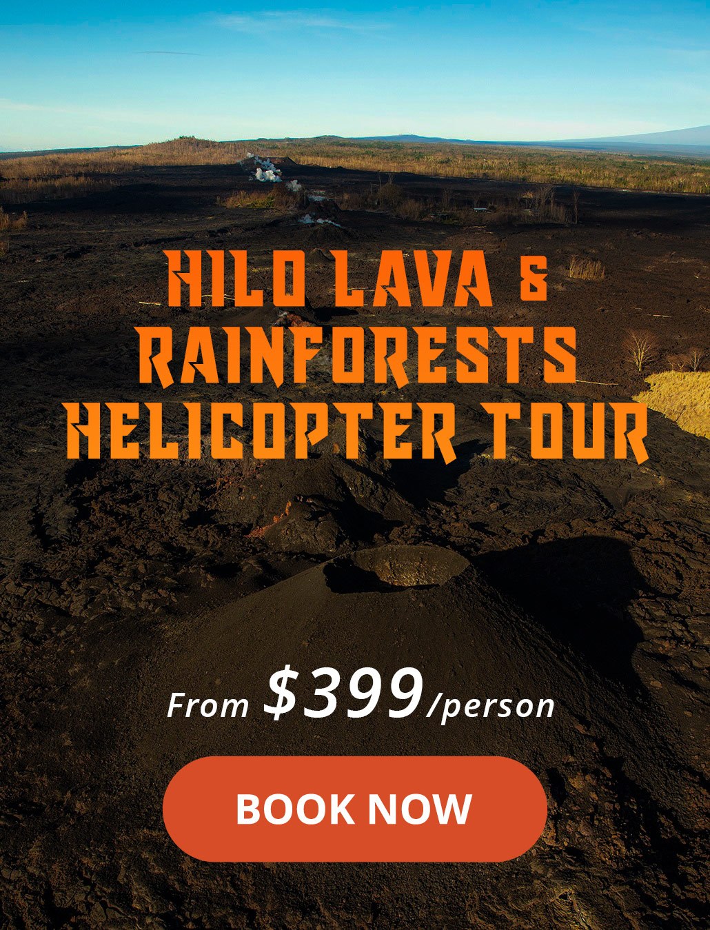 hilo lava and rainforests helicopter tour poster