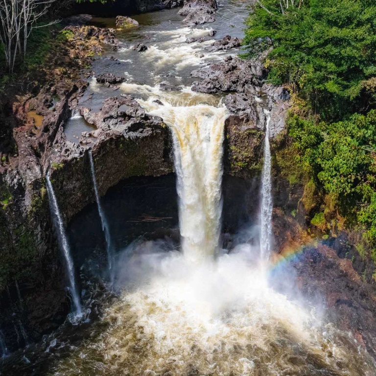 rainbow falls aerial big island