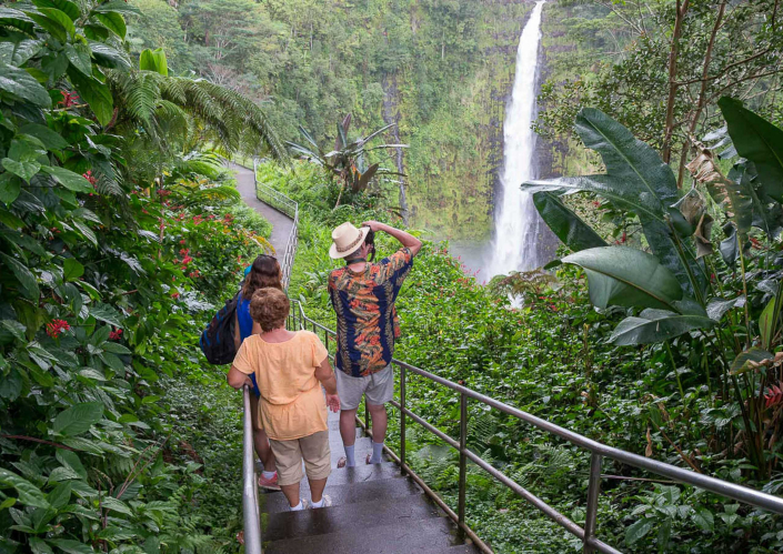 wasabitourshawaii big island grand sightseeing tour waterfall visitors big island family slide